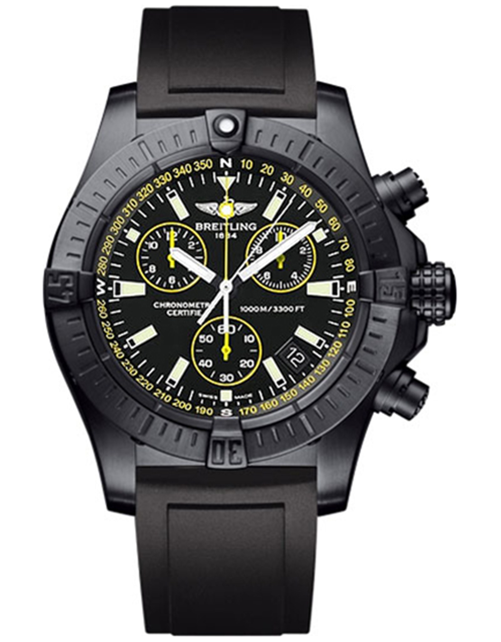 Avenger Seawolf Black Dial Rubber Strap M73390T1/BA87-131S