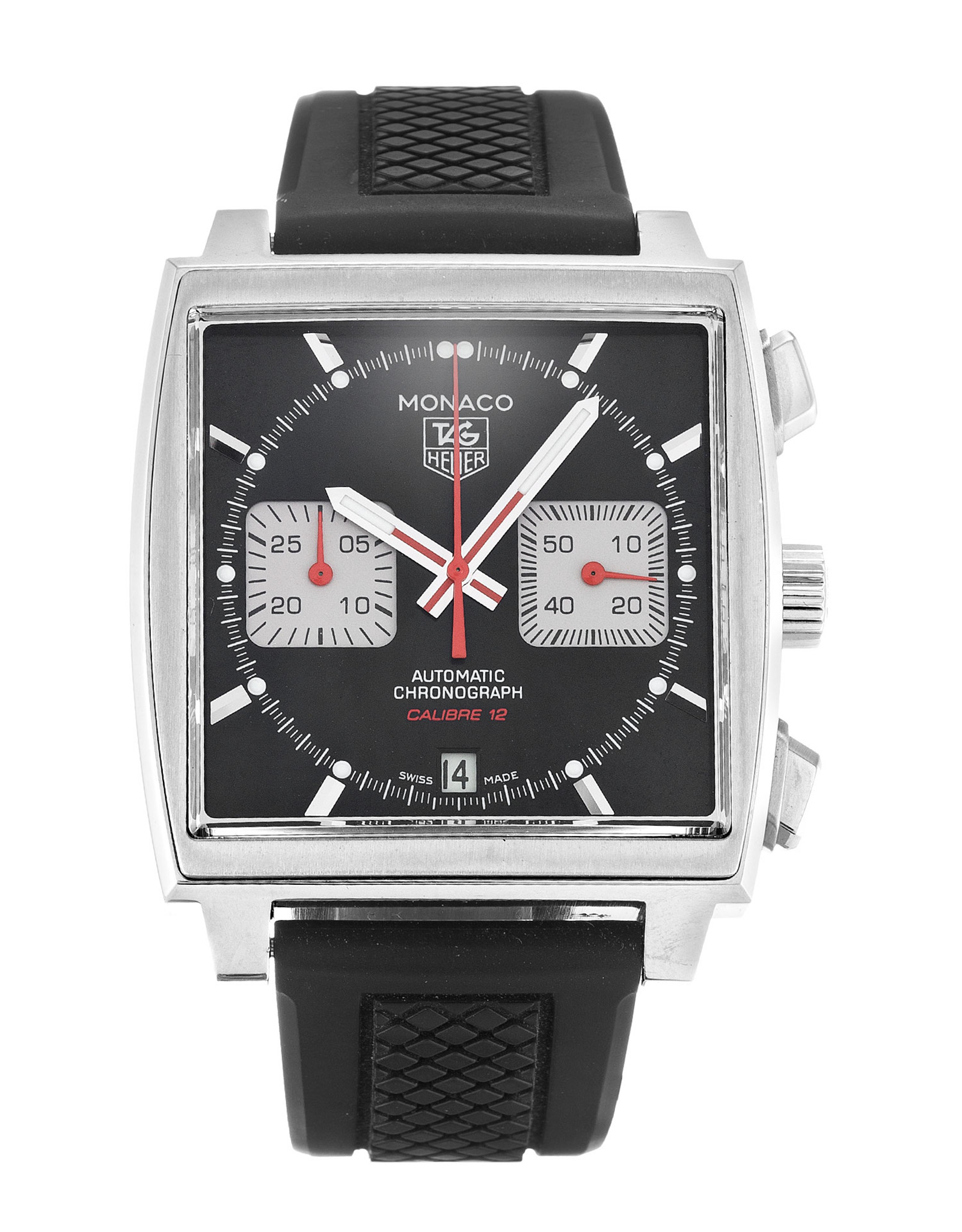 Monaco Black Dial Stick Markers CAW2114.FT6021-39 MM