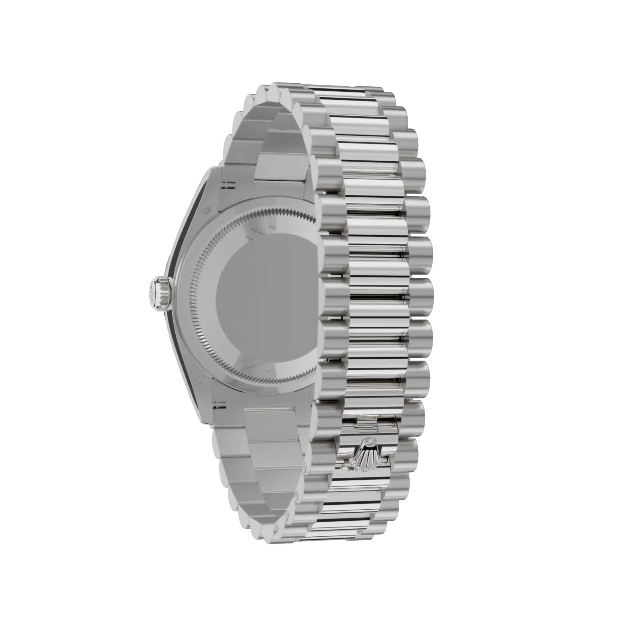 Day-Date: White gold, blue ombré, diamond-set dial, fluted bezel, President bracelet, m128239-0023