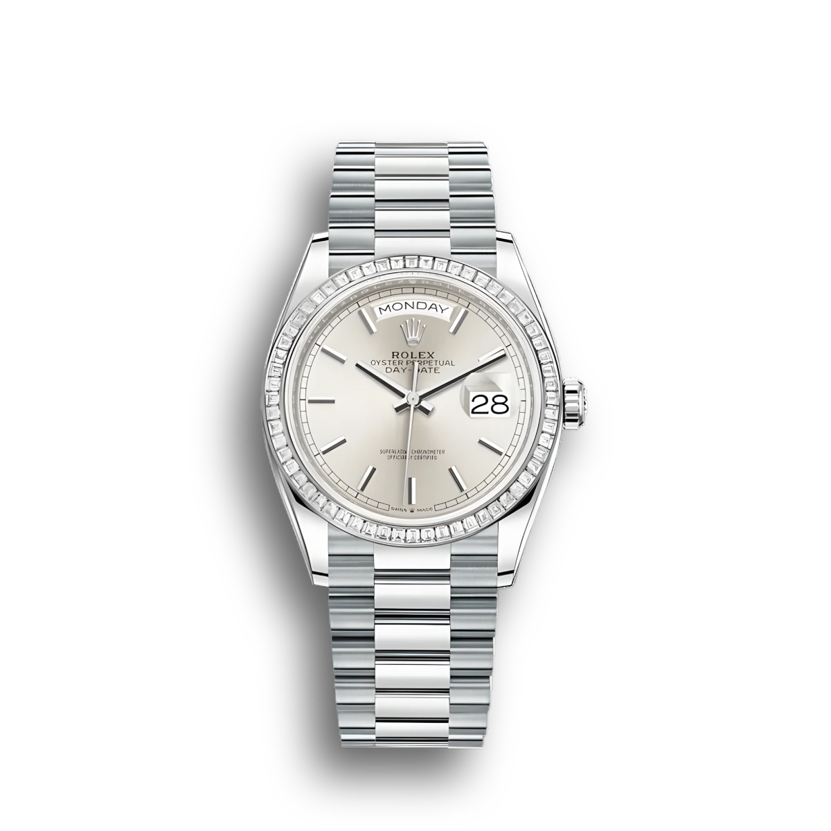 Day-Date 128396TBR White mother-of-pearl