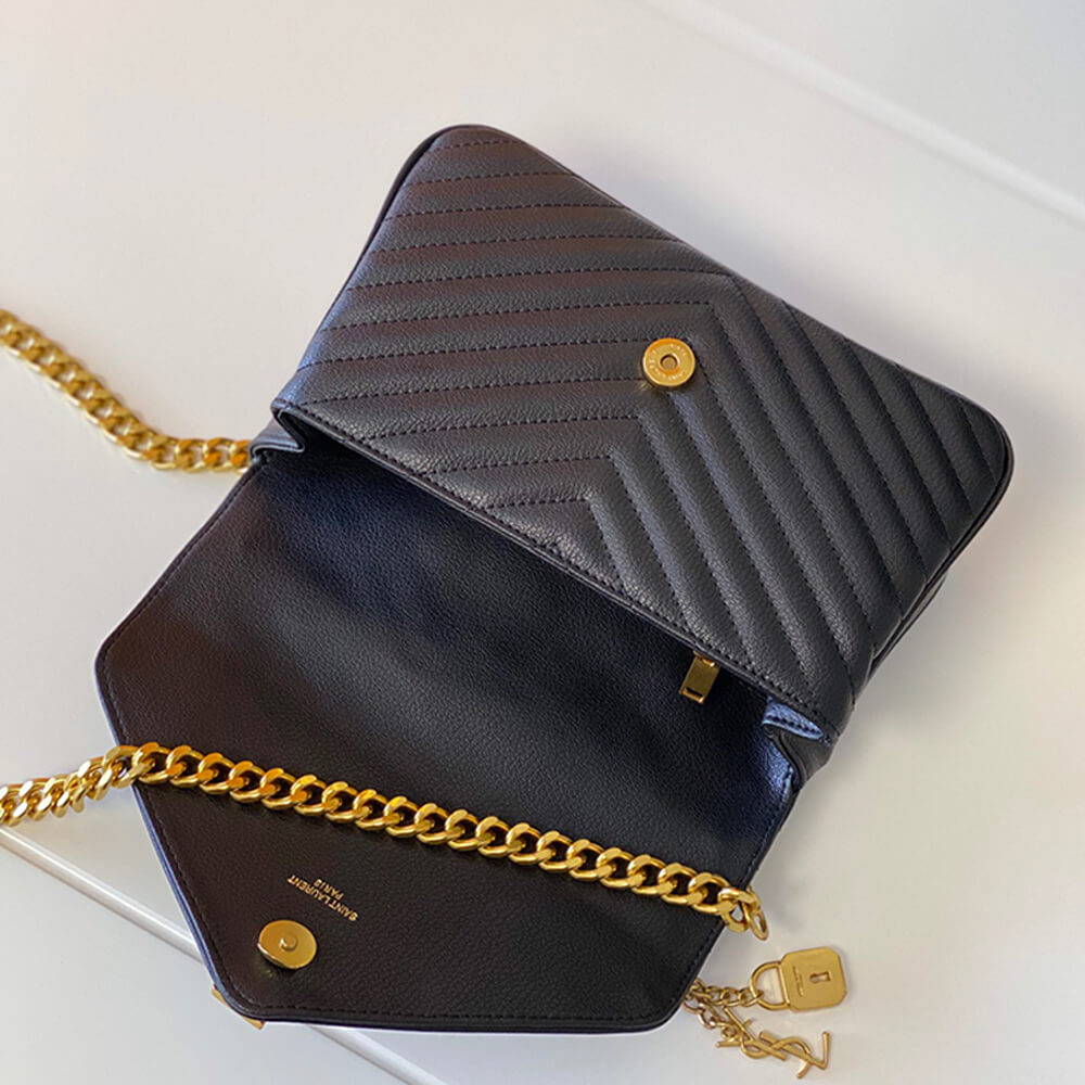 YSL Saint Laurent College quilted-leather satchel bag