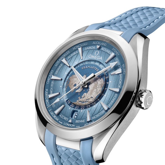Seamaster Aqua Terra 150M Co-Axial Master Chronometer Gmt Worldtimer 43mm Summer Blue