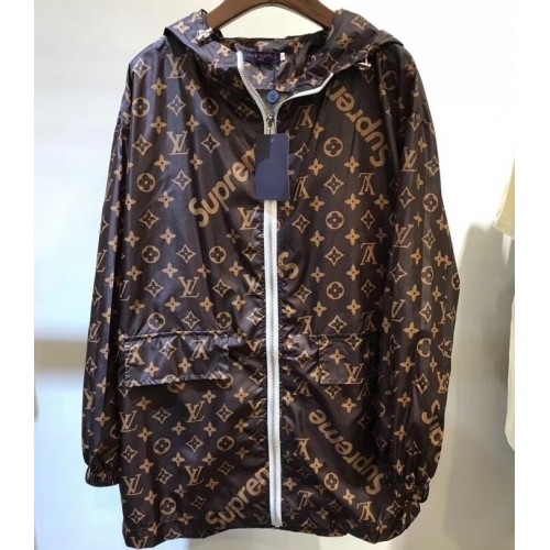 Louis Vuitton x Supreme All Over Logo Jacket Brown
