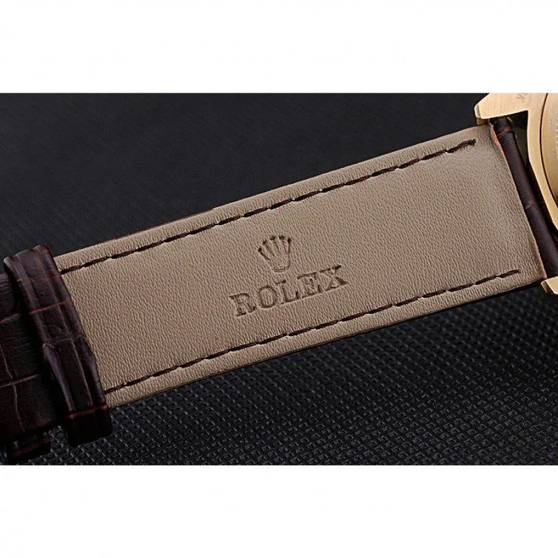 Cellini White Dial Gold Case Brown Leather Strap 622833