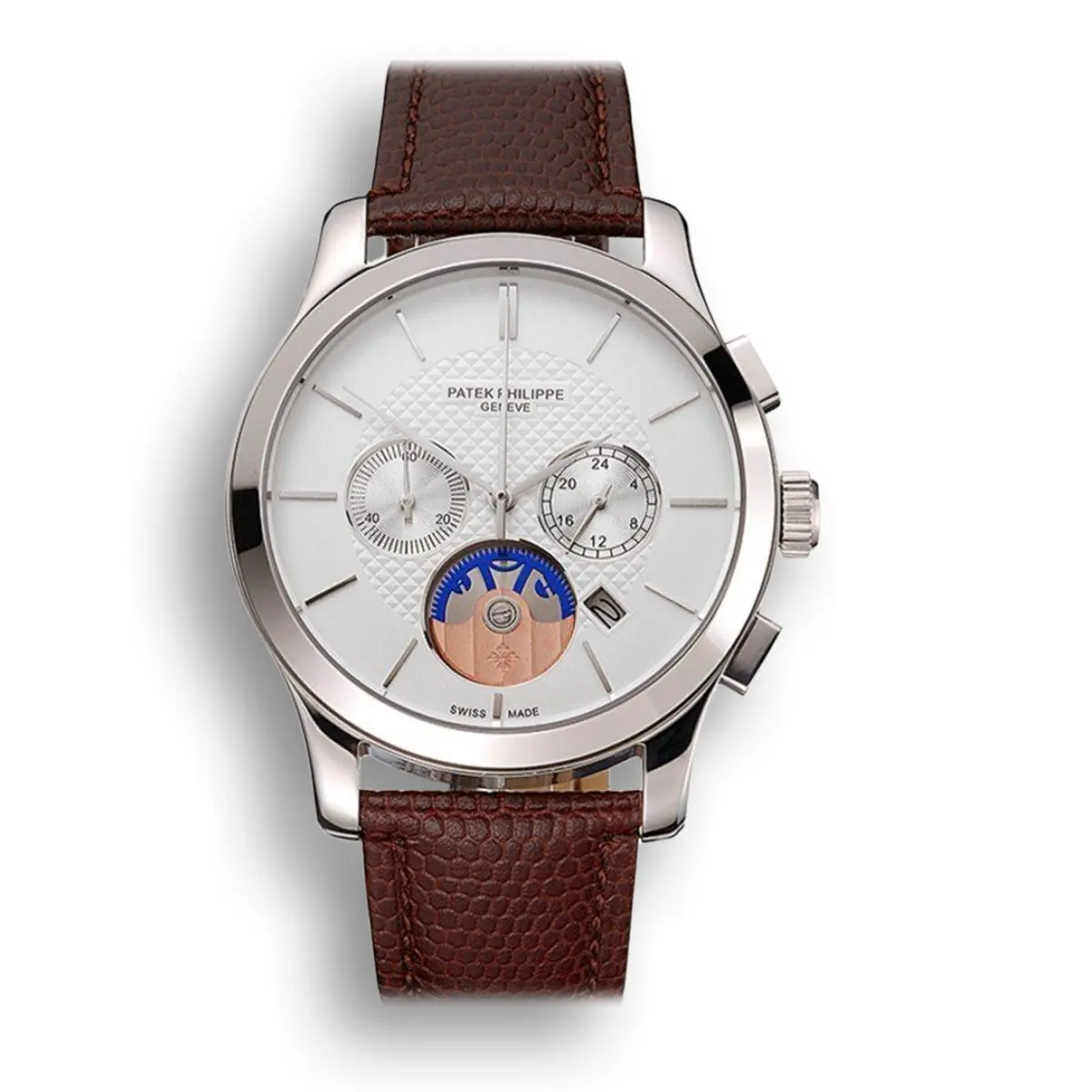 Chronograph Dial White 43 mm, Stainless Steel