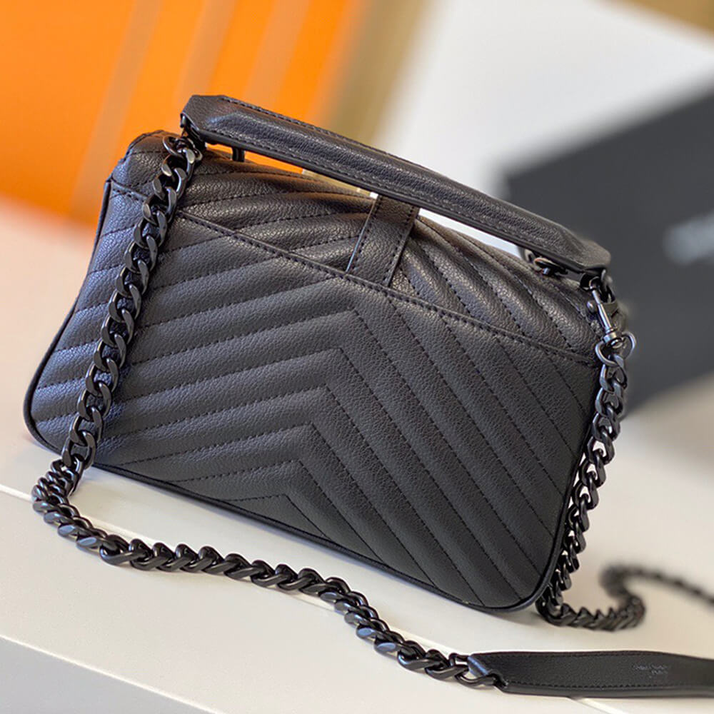 YSL Saint Laurent College quilted-leather satchel bag