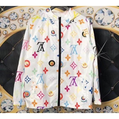 Louis Vuitton All Over Monogram Logo Hooded Parka Jacket White-Multicolor