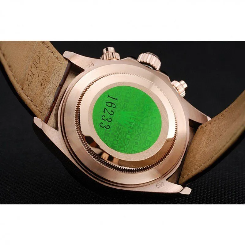 Cosmograph Daytona Brown Dial Rose Gold Case Brown Leather Bracelet 1454243