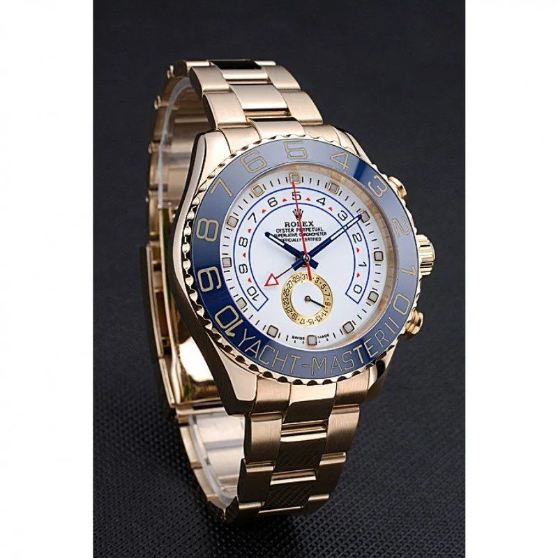 Yacht-Master II White Dial Blue Bezel Gold Bracelet 622271