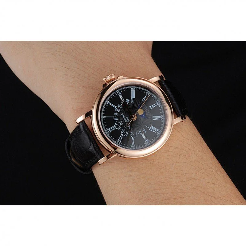 Perpetual Calendar Dial Black 40 mm, Rose Gold Plated