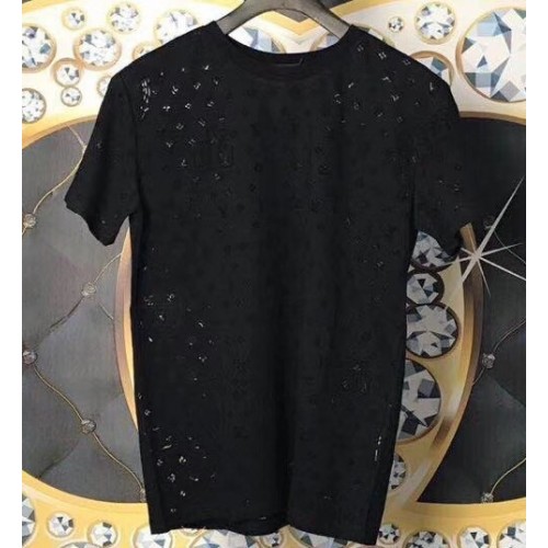 Louis Vuitton Perforated Monogram Logo T-shirt Black