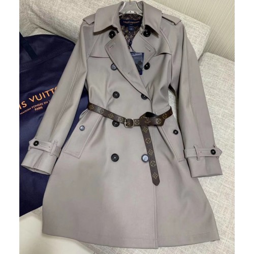 Louis Vuitton Belted Coat Gray