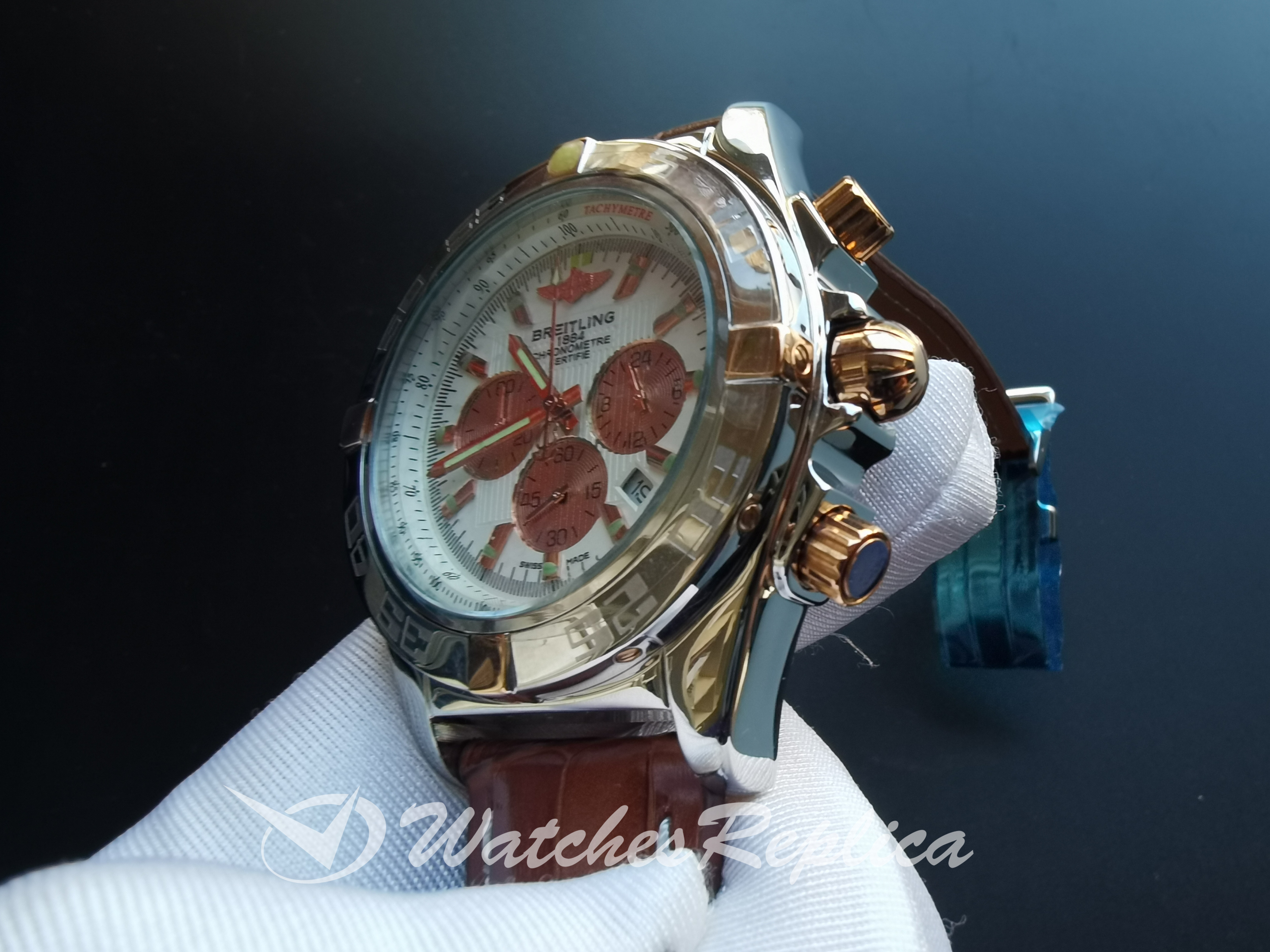 Chronomat Stainless Steel And White Dial For Men Watch