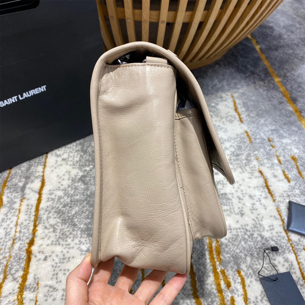 YSL SAINT LAURENT NIKI MEDIUM IN CRINKLED VINTAGE LEATHER