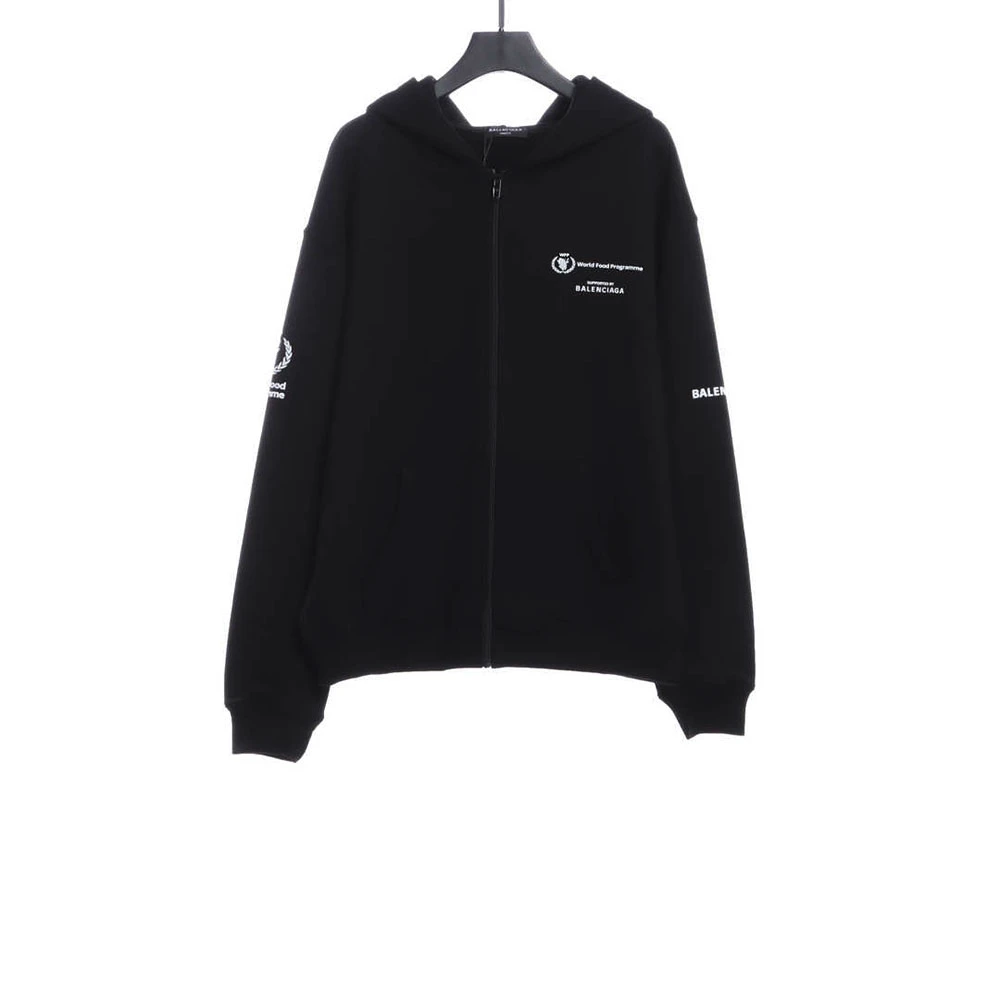 Grain Ear Print Zip Hoodie