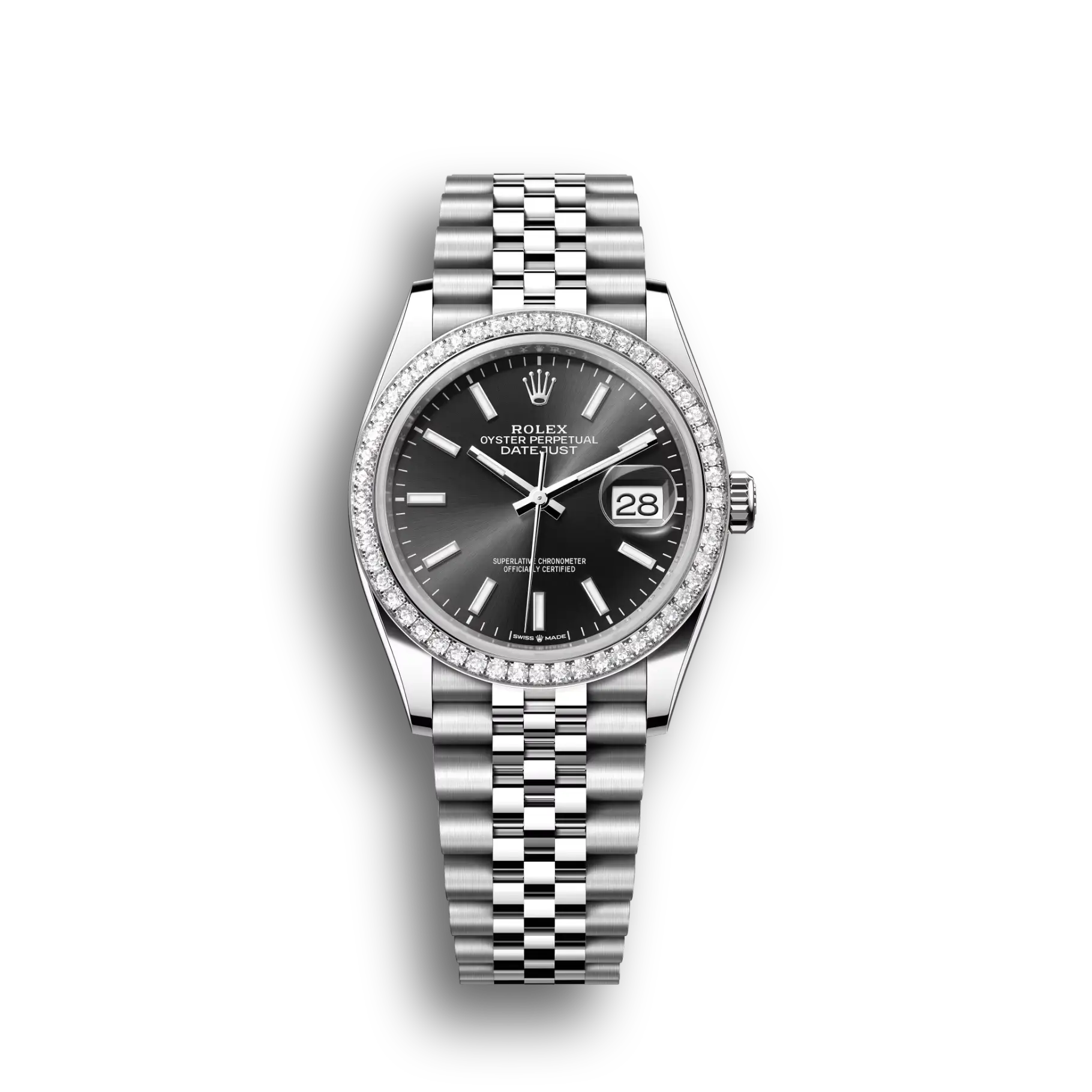Datejust: White gold, bright black, m126284rbr-0007