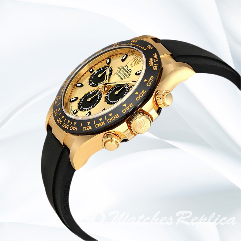 Daytona 40mm Men's 116518CBKSR Ceramic Bezel Rubber Band