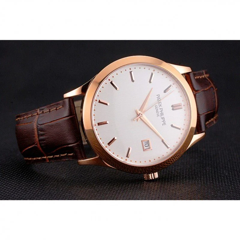 Calatrava Dial White 40 mm, Rose Gold Plated