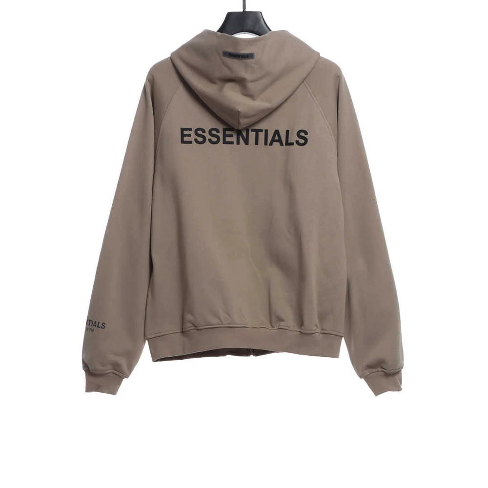 Back Silicone Letter Zip Hoodie(Black / White /Green / Brown/ Grey / Yellow)