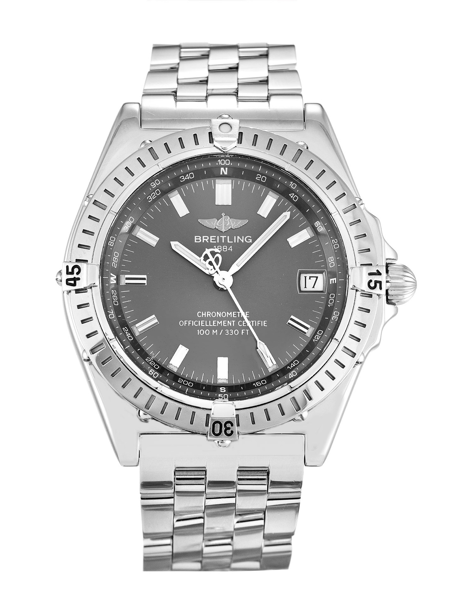 Wings Automatic Black Dial Stick Markers A10350