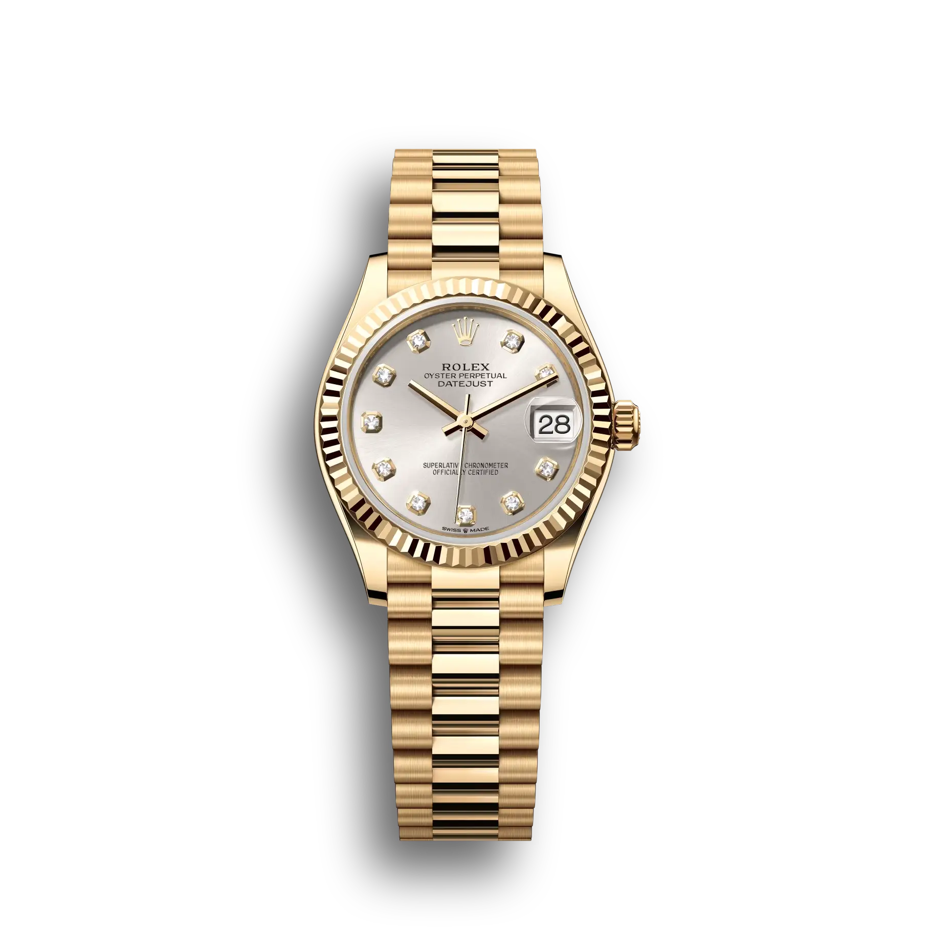 Datejust: Yellow gold, silver, diamond-set, m278278-0034