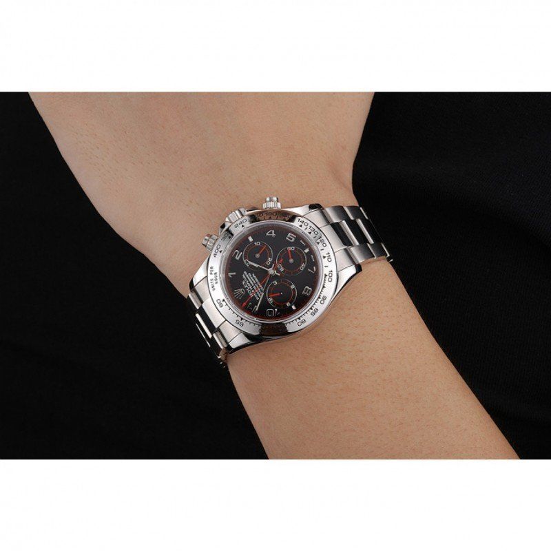 Swiss Daytona Stainless Steel Bracelet Black Dial 80296