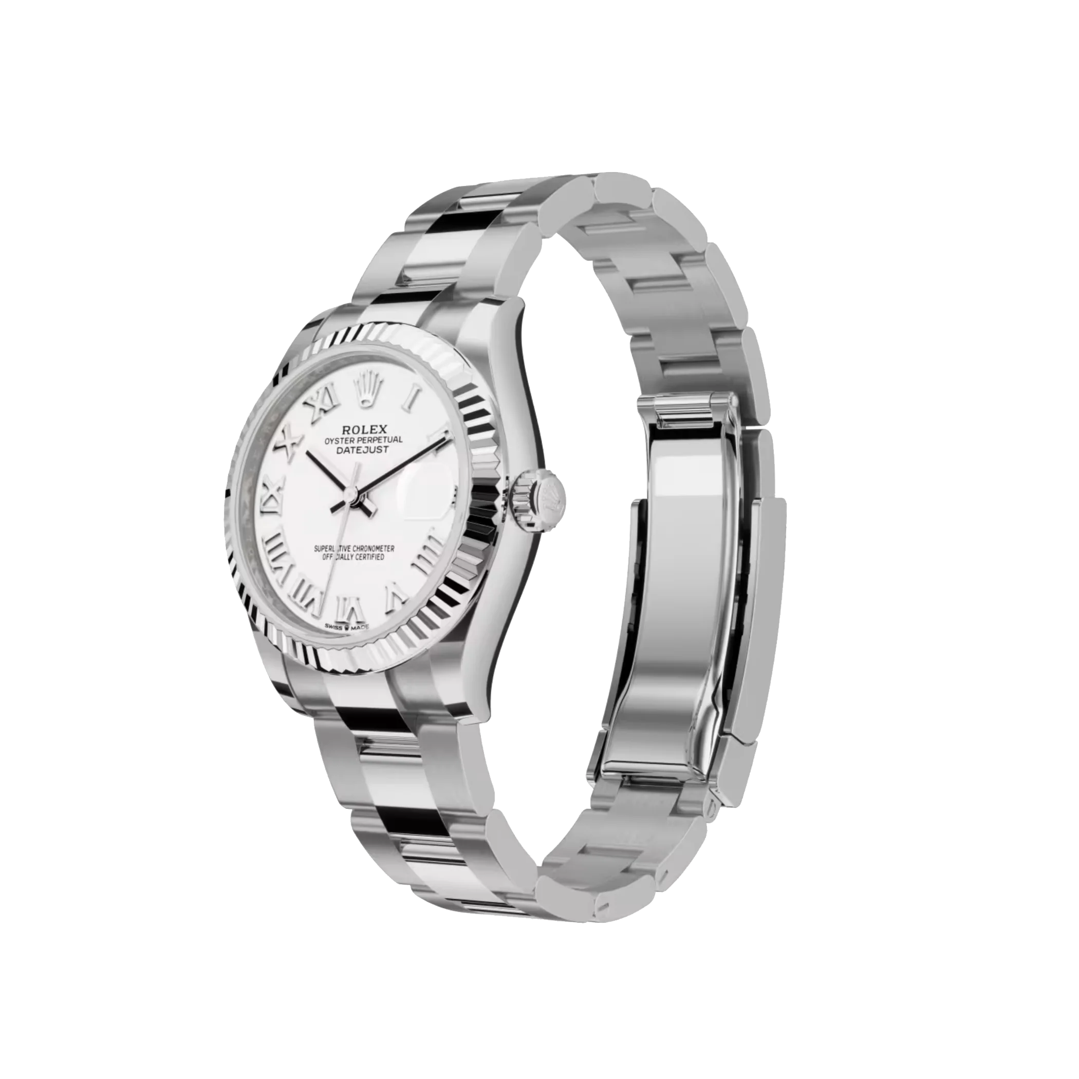 Datejust: Oystersteel and white gold, white dial, Oyster bracelet, m278274-0009