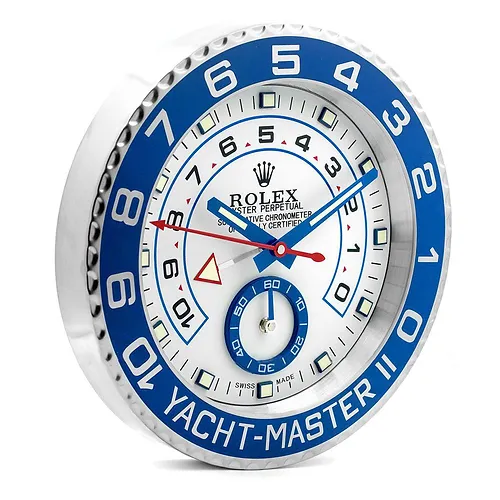 yacht master ll silver blue wall clock