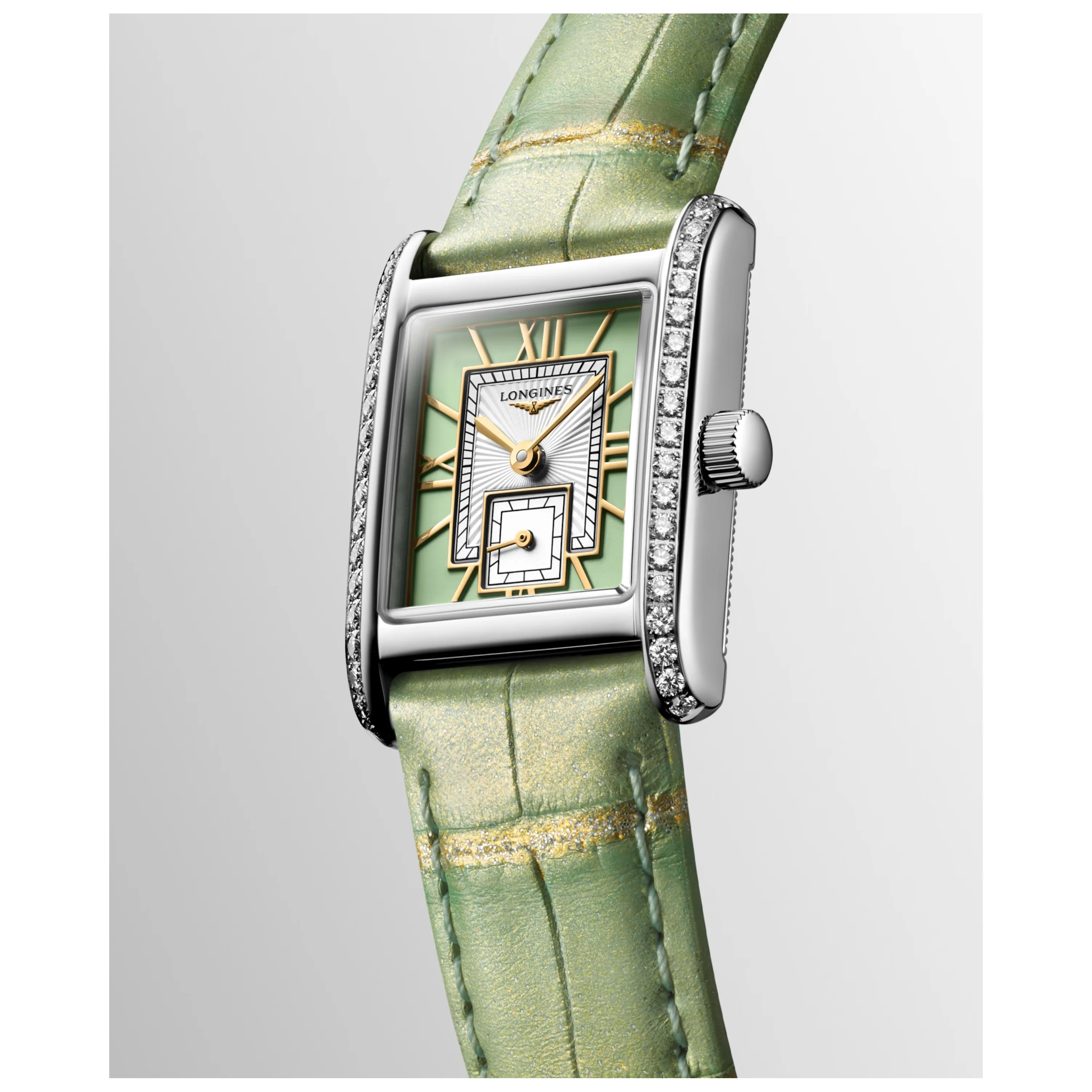 Mini DolceVita Quartz Green Diamond Watch 21.5x29MM L5.200.0.05.2