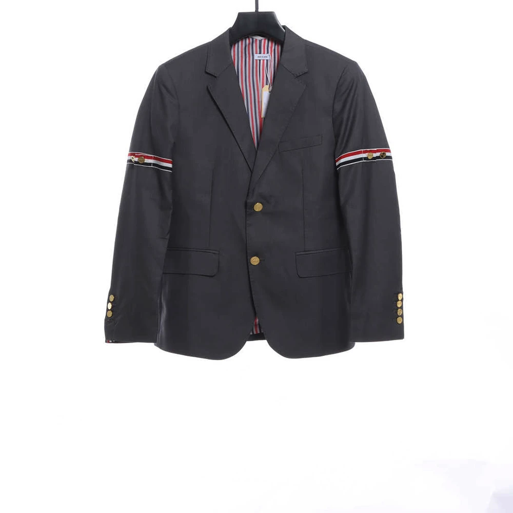 Double-sleeve webbing blazer(Black /Grey)