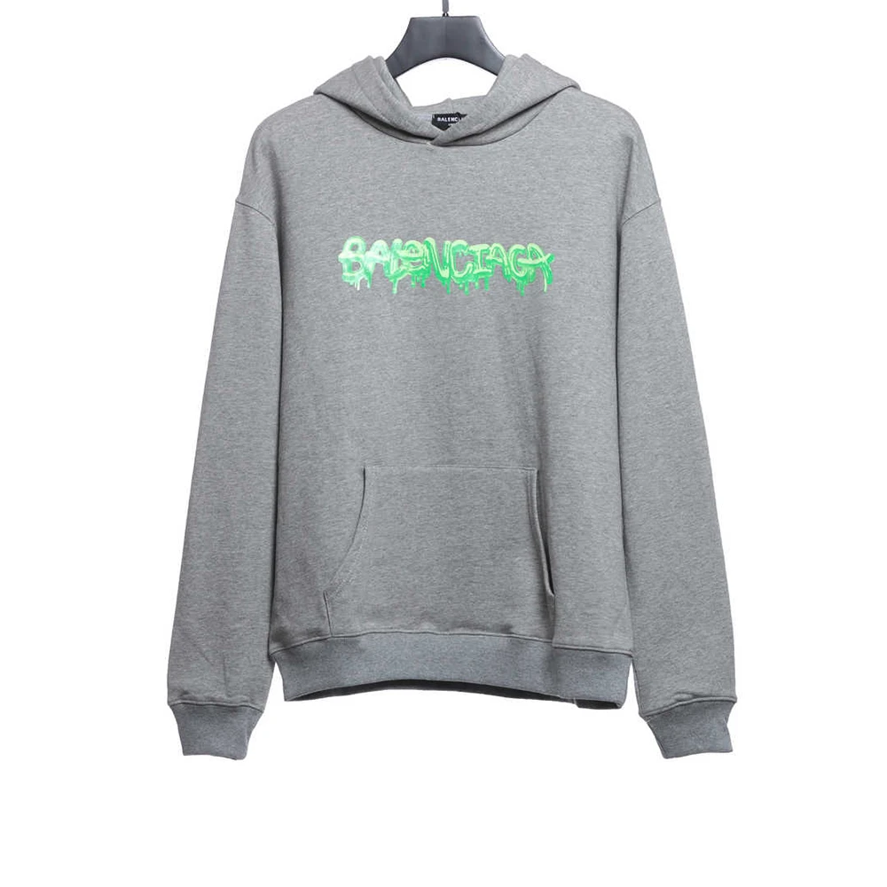 Hand Drawn Doodle Print Hoodie (Black/Grey)