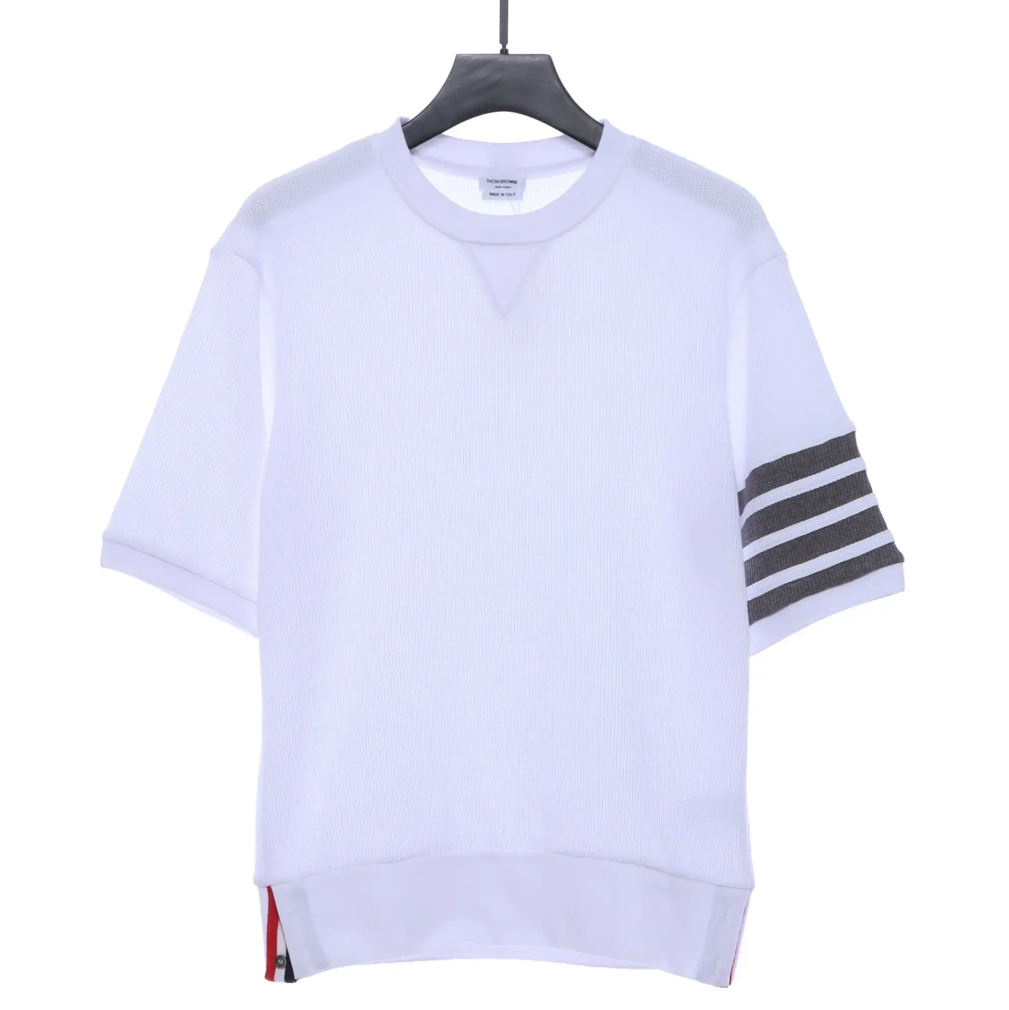 Waffle Crew Neck T-Shirt (Black / White/ Grey)