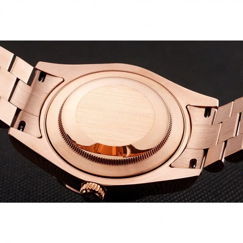 Swiss Day-Date Diamonds And Rubies Black Dial Rose Gold Bracelet 1454102