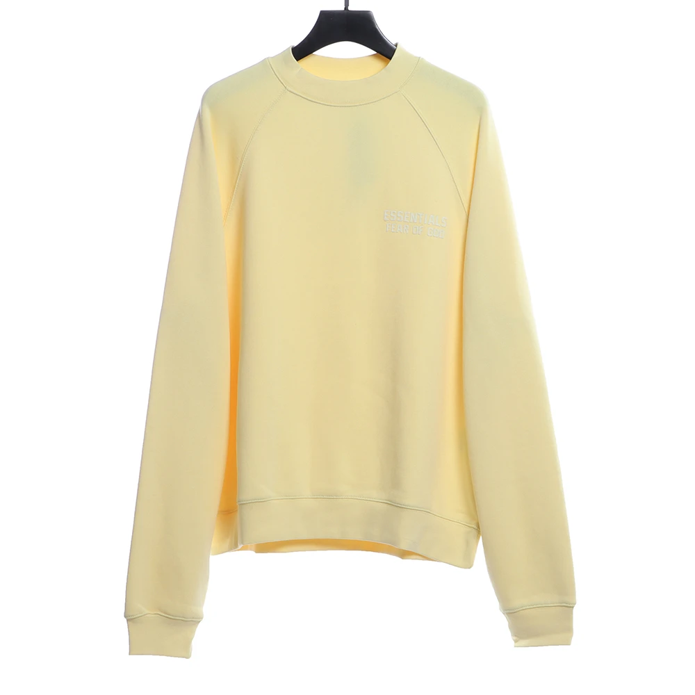 Front Flocking Small Label Round Neck Sweater