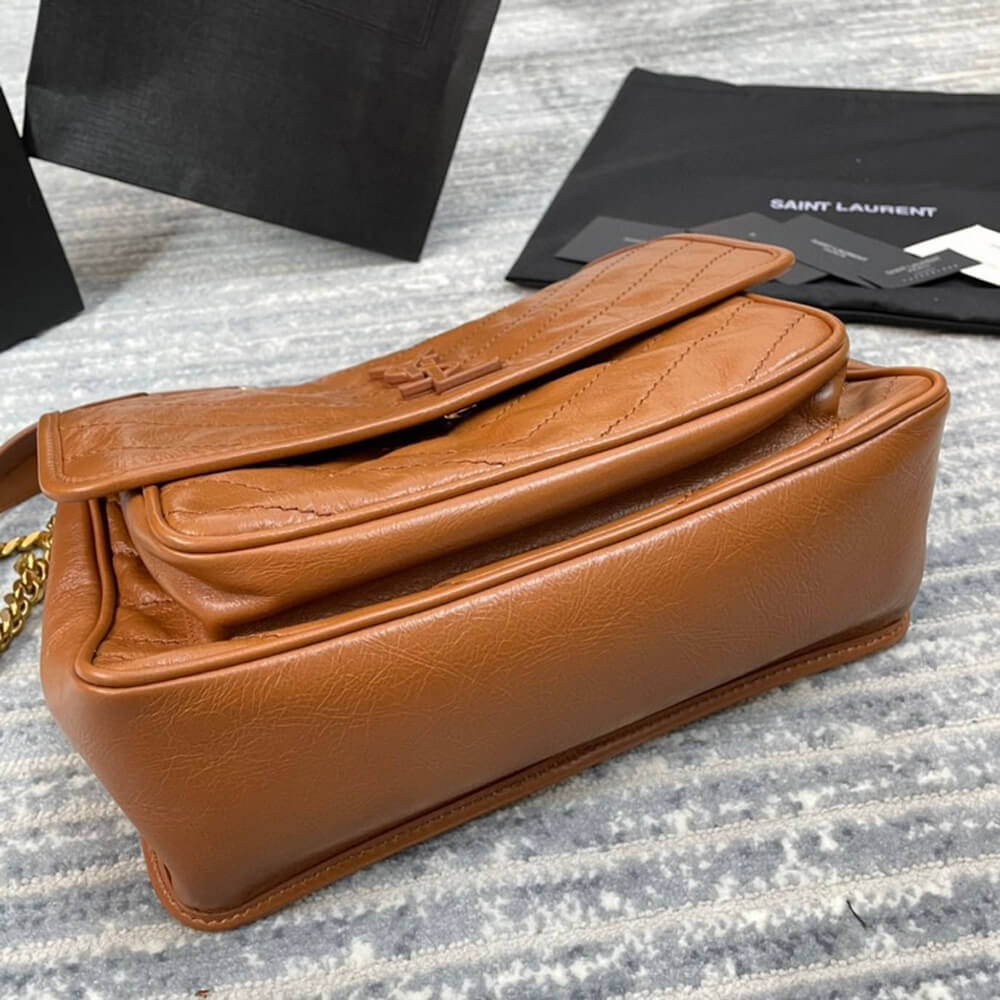 YSL SAINT LAURENT NIKI MEDIUM IN CRINKLED VINTAGE LEATHER