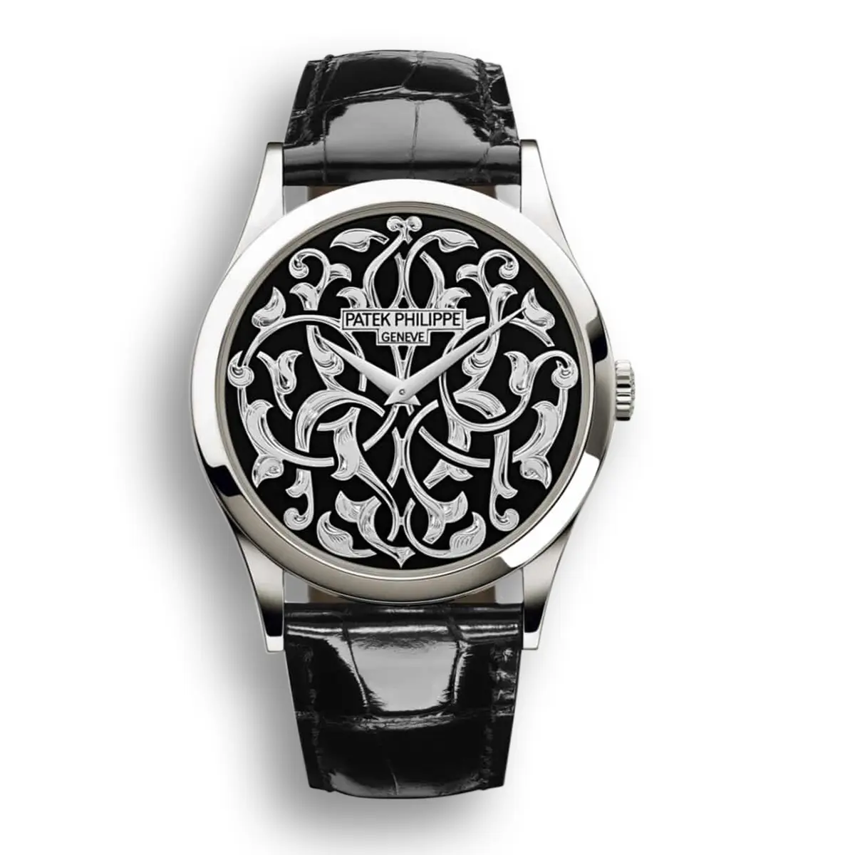 Calatrava 5088/100P-001 Volutes and Arabesques 38 mm,Platinum,