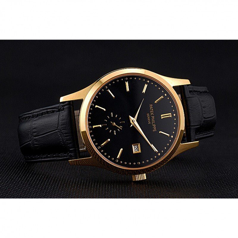 Calatrava Dial Black 41 mm, Yellow Gold Plated