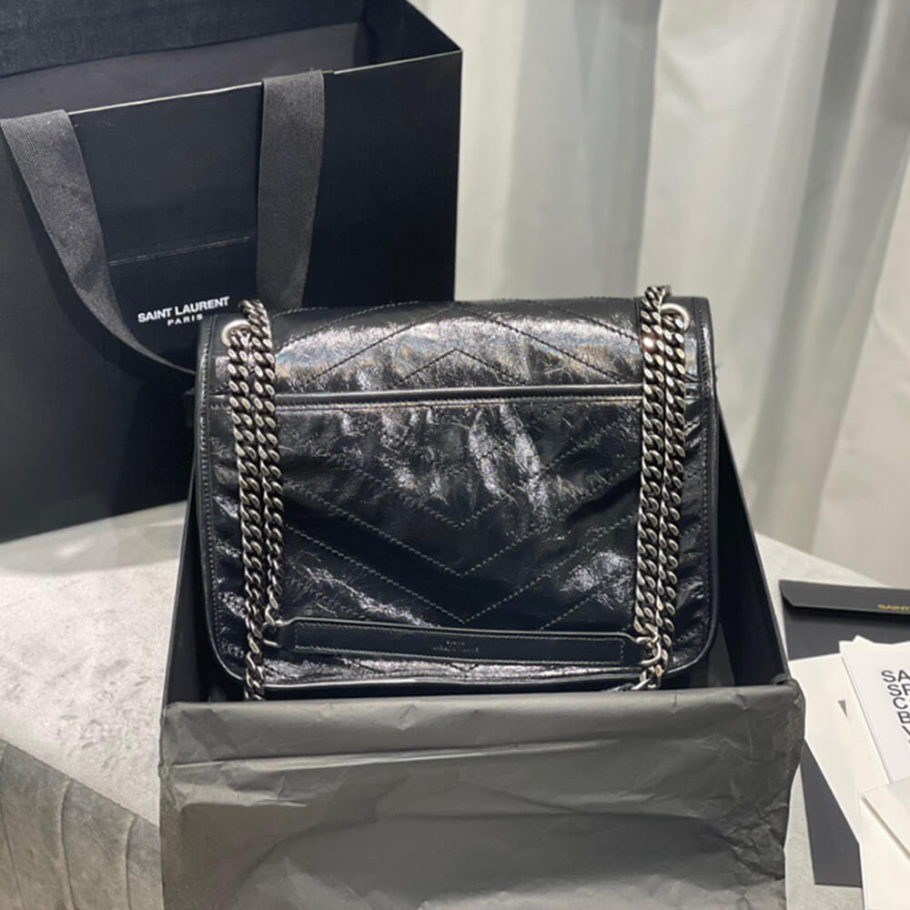 YSL SAINT LAURENT NIKI MEDIUM IN CRINKLED VINTAGE LEATHER