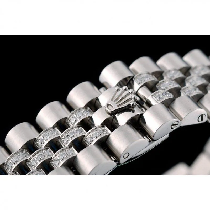 DayDate Diamond Plated Stainless Steel Bracelet Diamond Plated Dial 41985