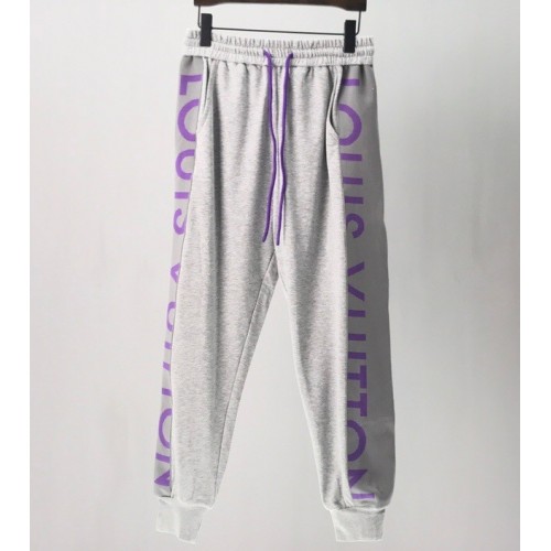 Louis Vuitton Logo Trim Pants Gray