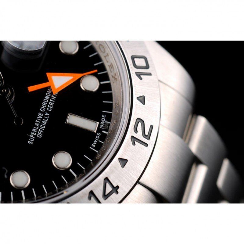 Swiss Explorer Stainless Steel Bezel Black Dial Watch