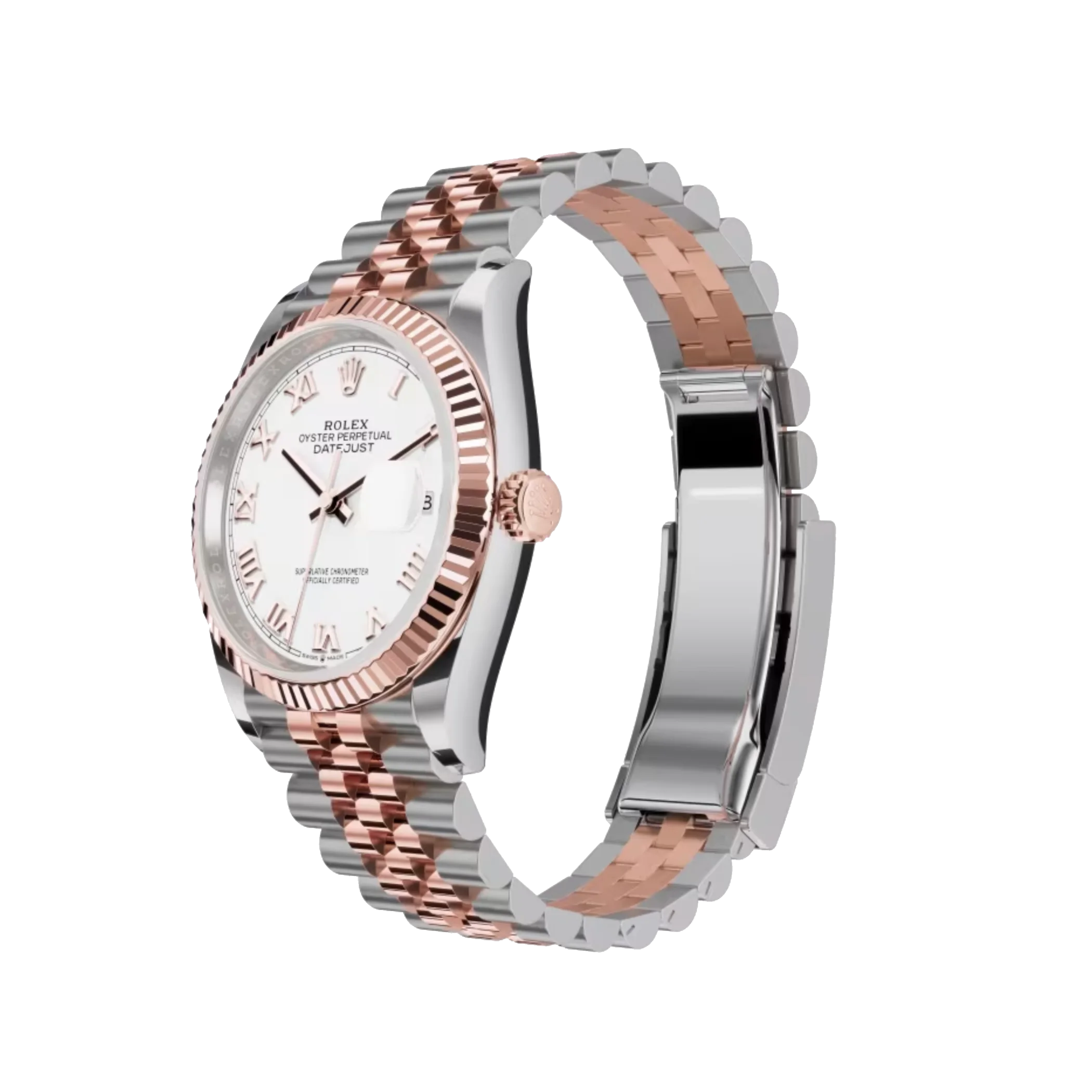 Datejust: Oystersteel and Everose gold, white dial and, Jubilee bracelet, m126231-0015