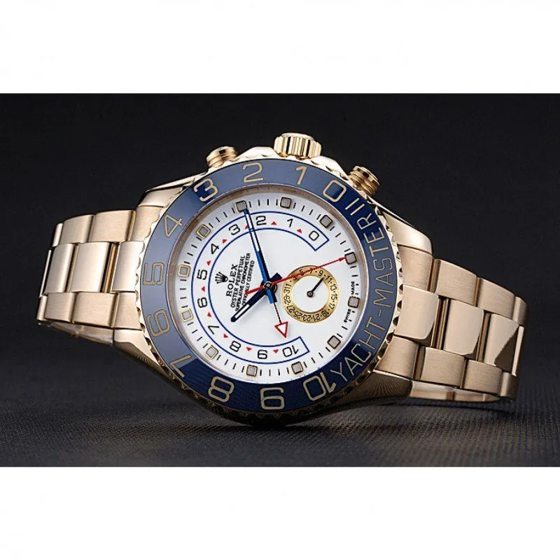 Yacht-Master II White Dial Blue Bezel Gold Bracelet 622271