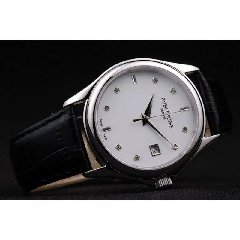 Geneve Calatrava Crystal Dial White 38 mm, Stainless Steel