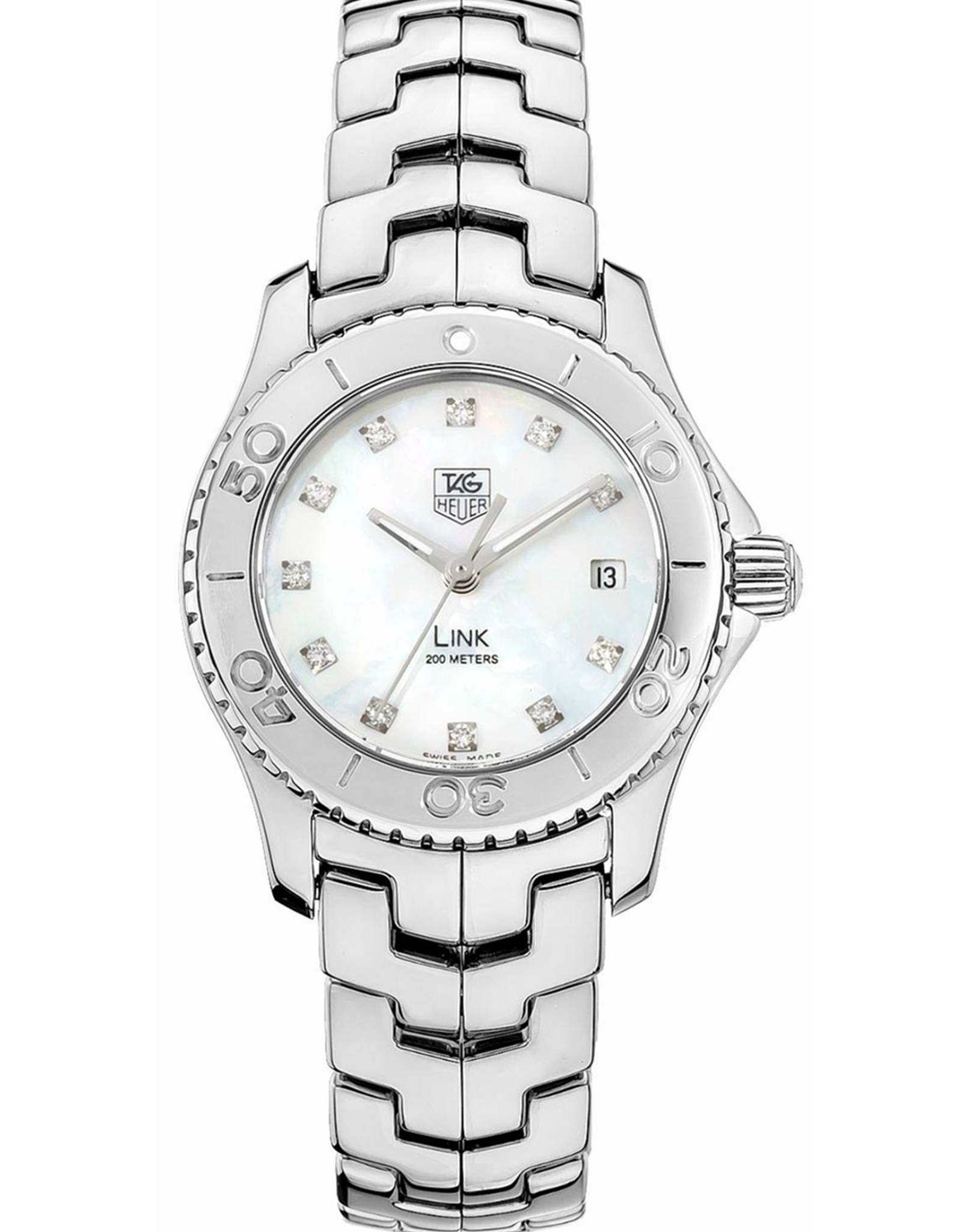 Link Mother Pearl White Dial Diamonds WJ1319.BA0572 27MM