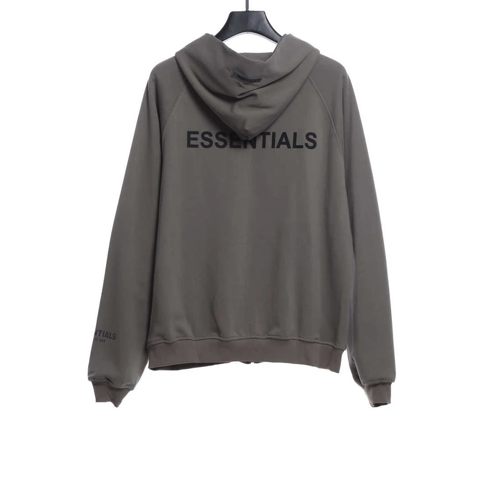 Back Silicone Letter Zip Hoodie(Black / White /Green / Brown/ Grey / Yellow)