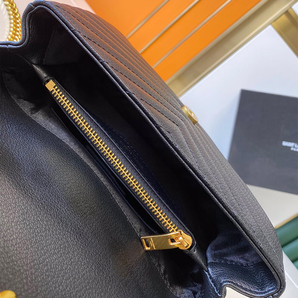 YSL Saint Laurent College quilted-leather satchel bag