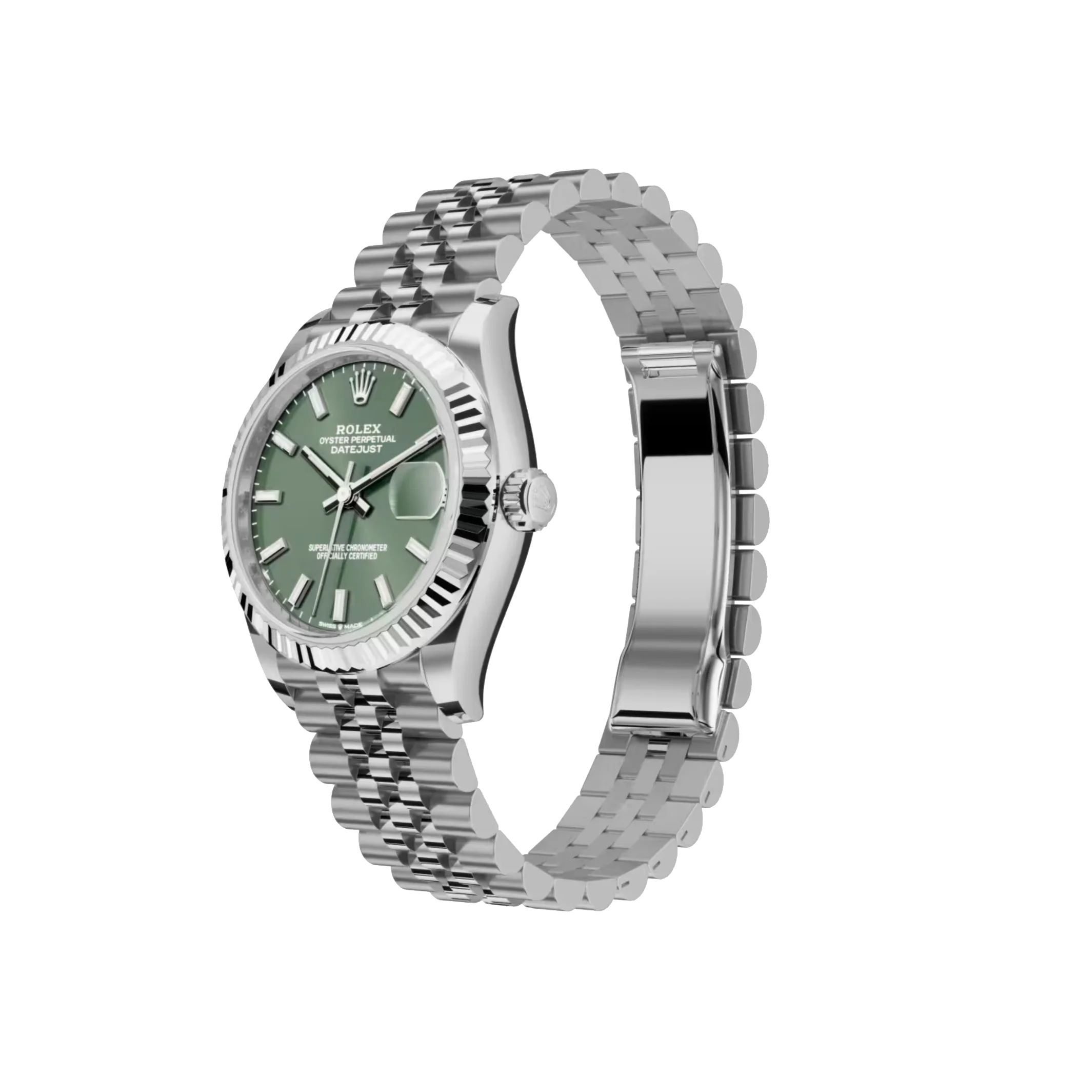 Datejust: Oystersteel and white gold, mint green dial and, Jubilee bracelet, m278274-0018
