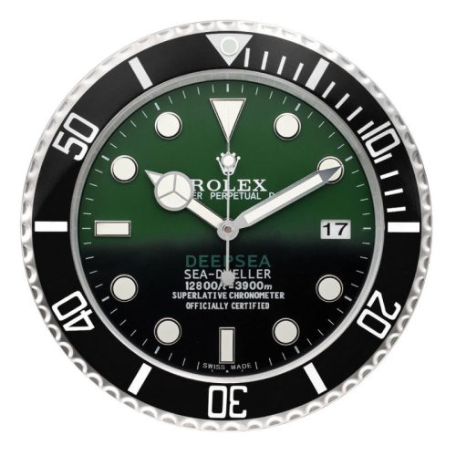 deepsea wall clock i green black sea dweller