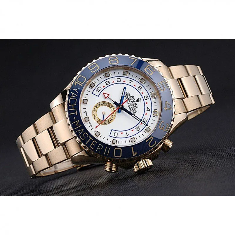 Yacht-Master II White Dial Blue Bezel Gold Bracelet 622271